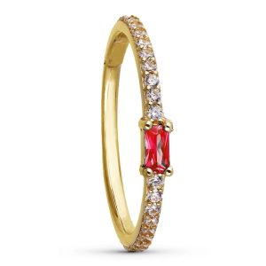 Anillo rubí baguette