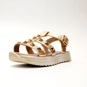 huarache franjas oro con estoperoles triangulo