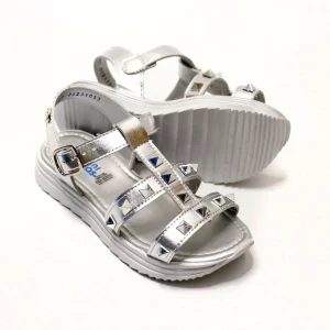 huarache franjas plata con estoperoles triangulo