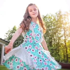 Vestido jade floreado olanes