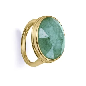 Anillo cuarzo verde ovalado