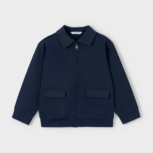 Sobre Camisa cremallera piqué azul marino