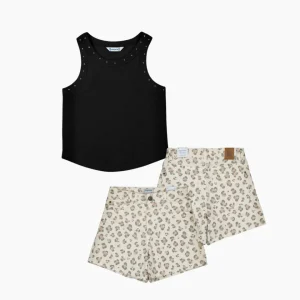Set blusa negra y short mayoral