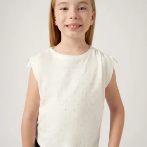 camiseta topos plata, algodón suave