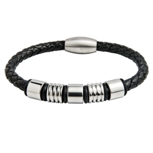 Pulsera tubular trenzada negra