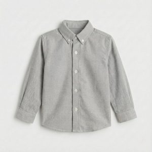 Camisa cuello oxford gris