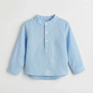 Camisa polera oxford azul