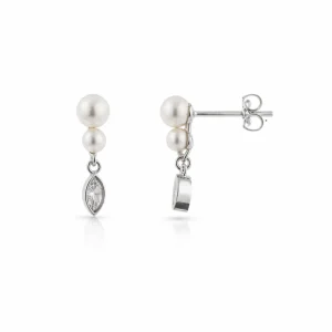 Pendientes perlas y circonita marquesa