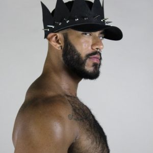 GORRA KING LEATHER PUNK NEGRA