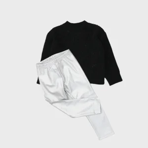 set jersey negro con pantalón polipiel