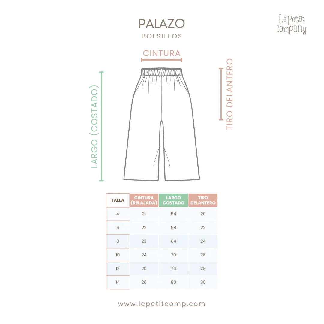 Palazo Pantalón Flare Niña - Palo Rosa - Imagen 6