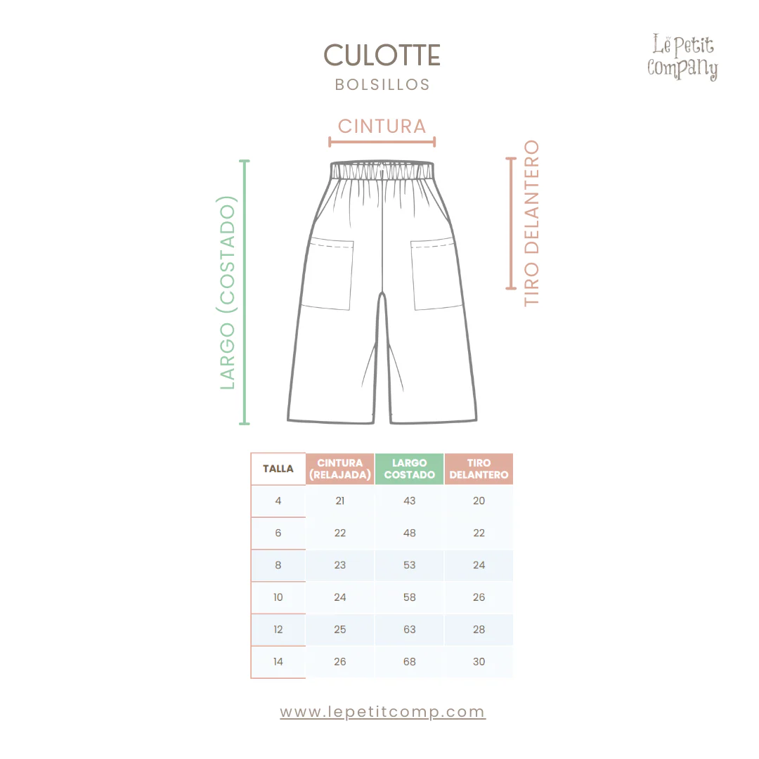 Pantalón Culotte Niña Bolsillos - Azul Cobalto - Imagen 6