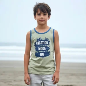 Polo Manga Cero Bividi Niño Algodón Vacation Mode Verde