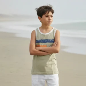 Polo Manga Cero Bividi Niño Algodón Bolsillo Arena