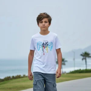 Polo Niño Gamer - Blanco (100% algodón)