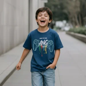 Polo Niño Gamer - Azul (100% algodón)