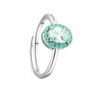 Anillo cuarzo ovalado verde
