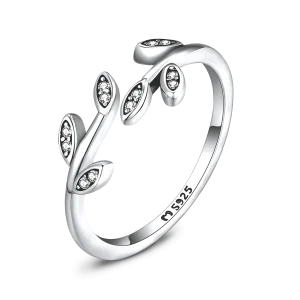 Anillo Hojitas Brillantes