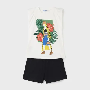 set mayoral camiseta con short color negro