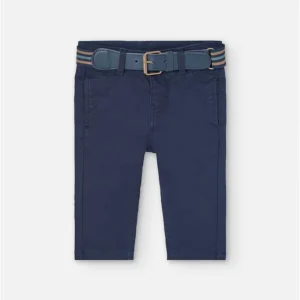 Pants satin twill light navy, bebe