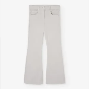 Pantalón mezclilla ancho campana beige