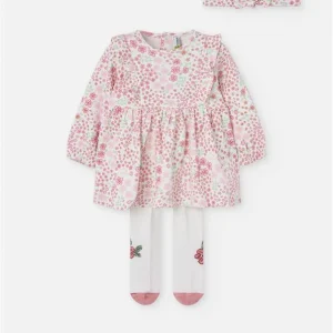 Set vestido y mallas crema