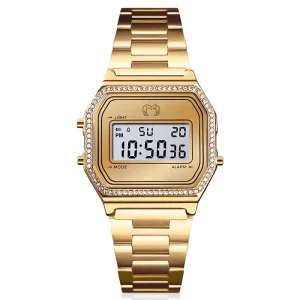Reloj Digital Vintage Brillo ~ Oro