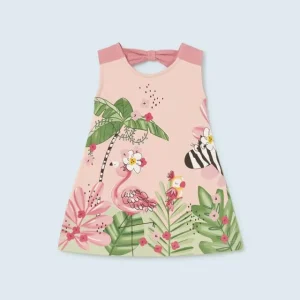 vestido nude estampado flamencos