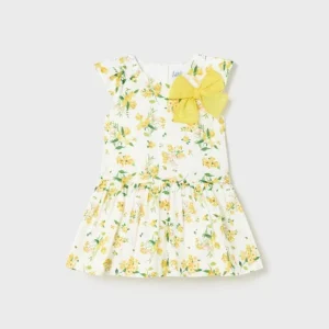 vestido estampado con moño de algodón