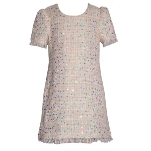 vestido ivory con lunares lentejuela